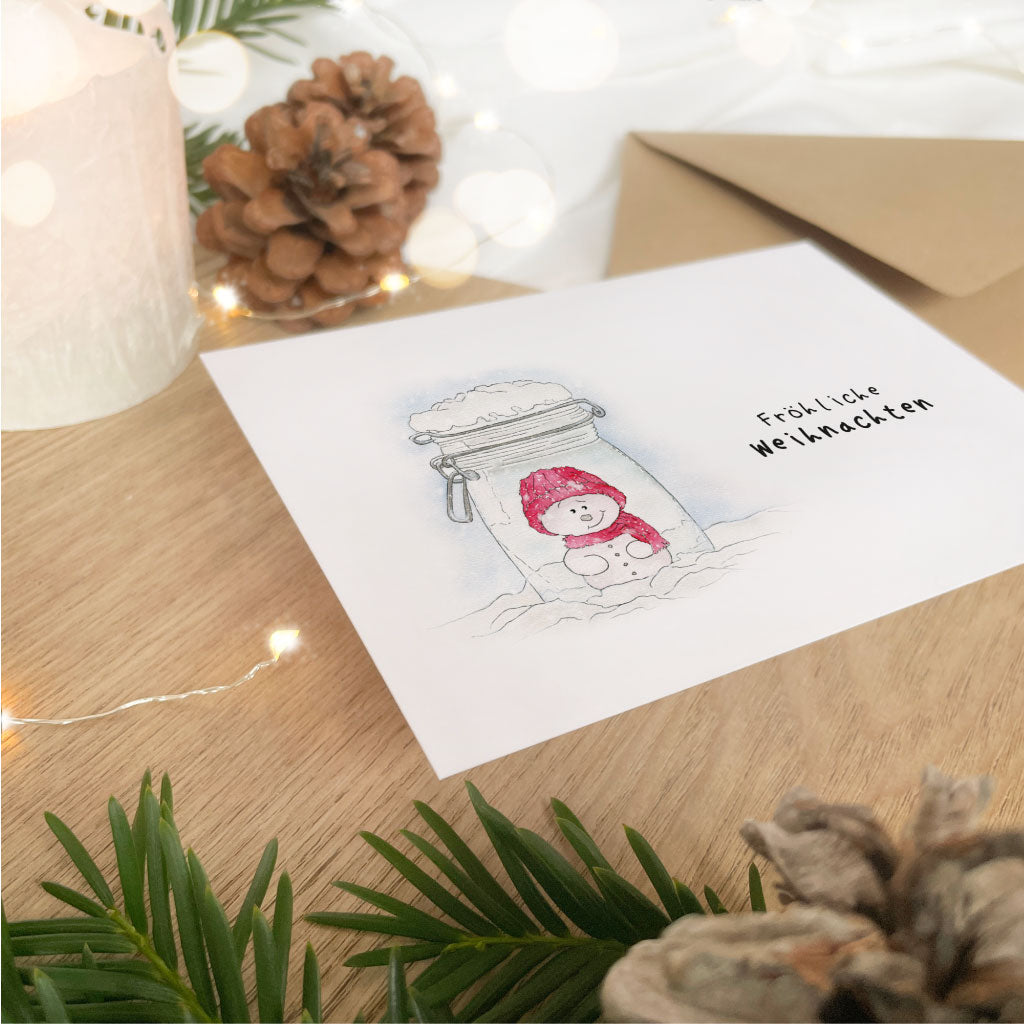 Weihnachtskarte als Geschenkverpackung und Grußkarte