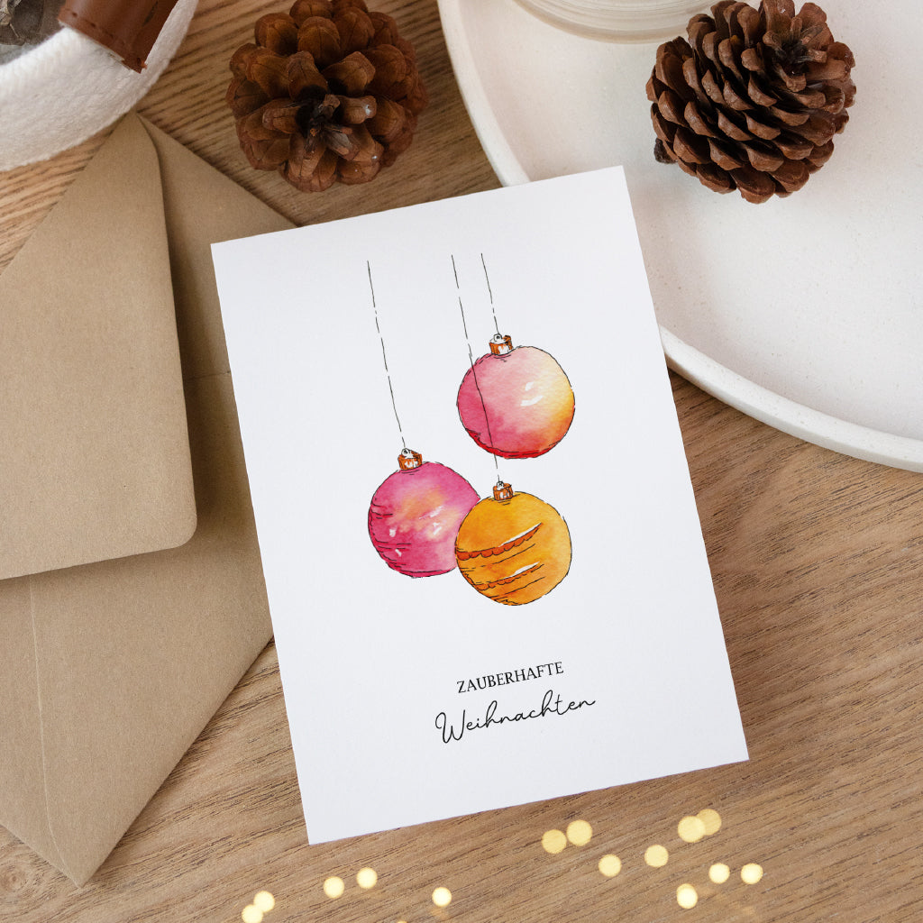 Christmas card - Magical Christmas | Christmas tree balls