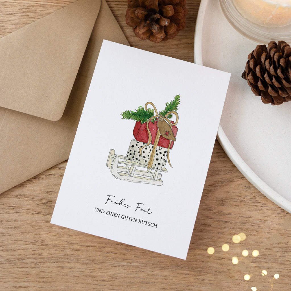 Christmas card set - watercolor motifs