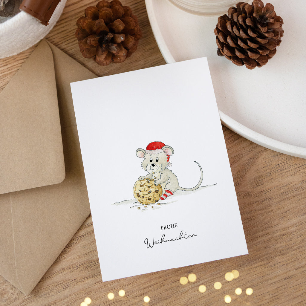 Christmas card set - watercolor motifs