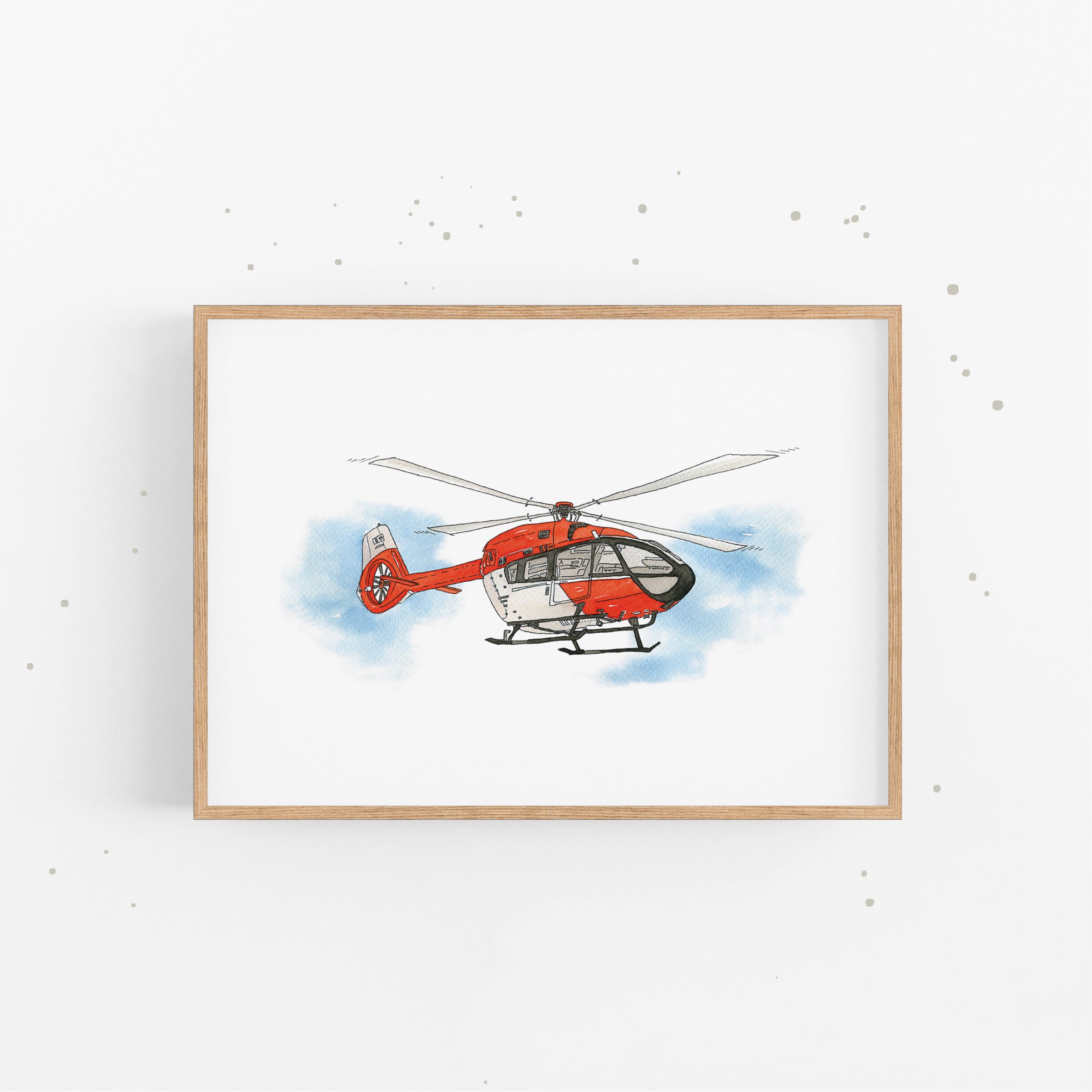 Vehicle Poster - Helicopter | Picture for the children's room | Airplane Print | gift idea