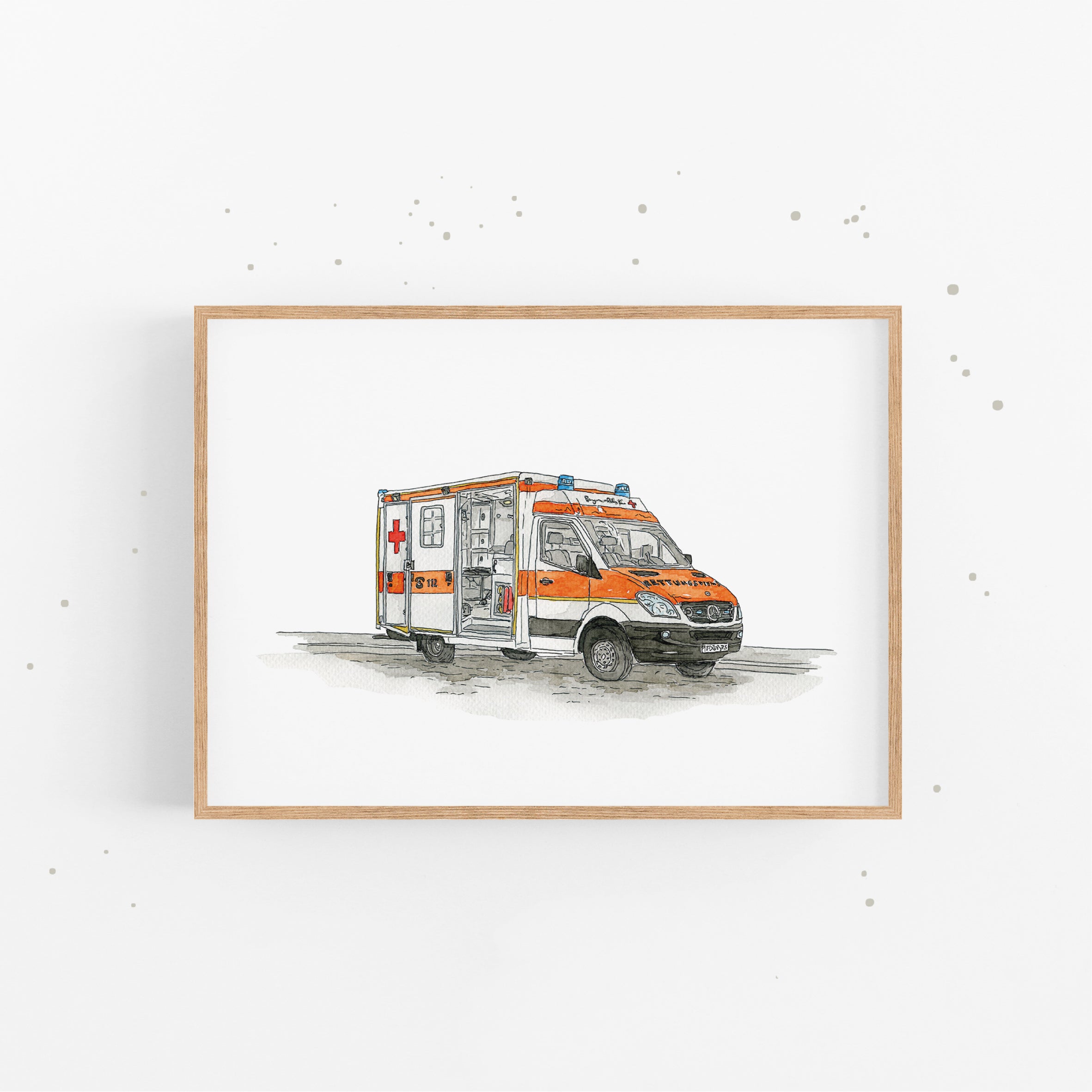 Vehicle Poster - Ambulance | Picture for the children's room | gift idea