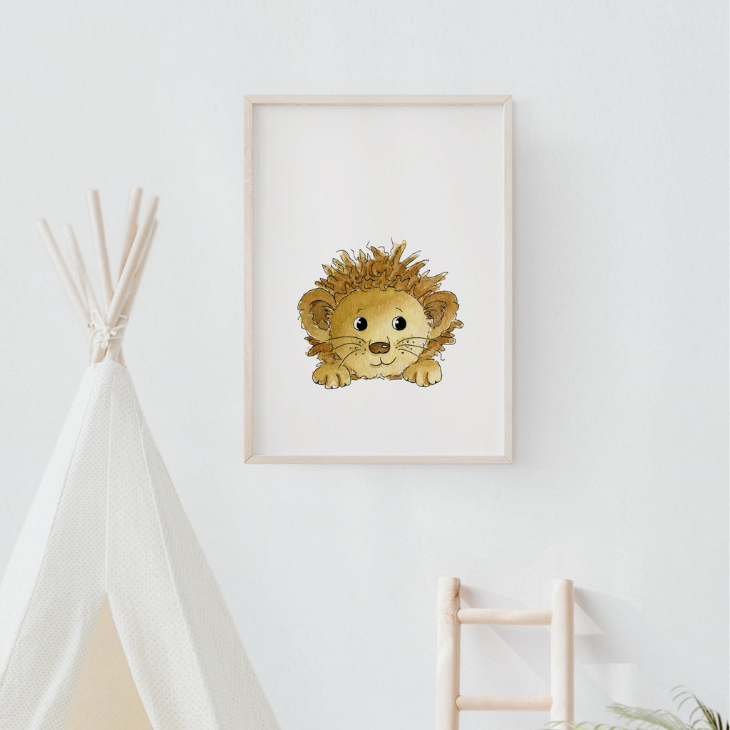 Kinder Poster Löwe Bild Plakat Babyzimmer Kinderzimmer Safari Dschungel