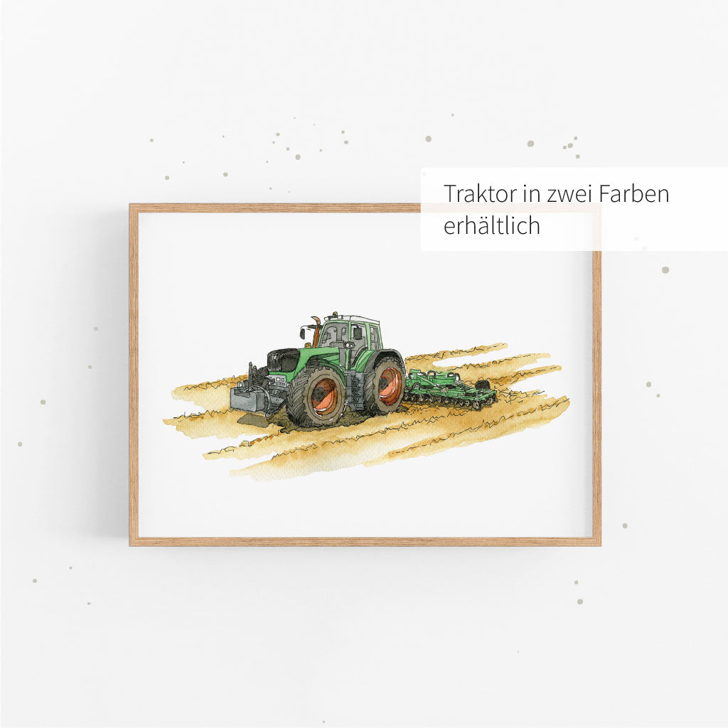 Vehicle Poster - Tractor | Picture for the children's room | gift idea