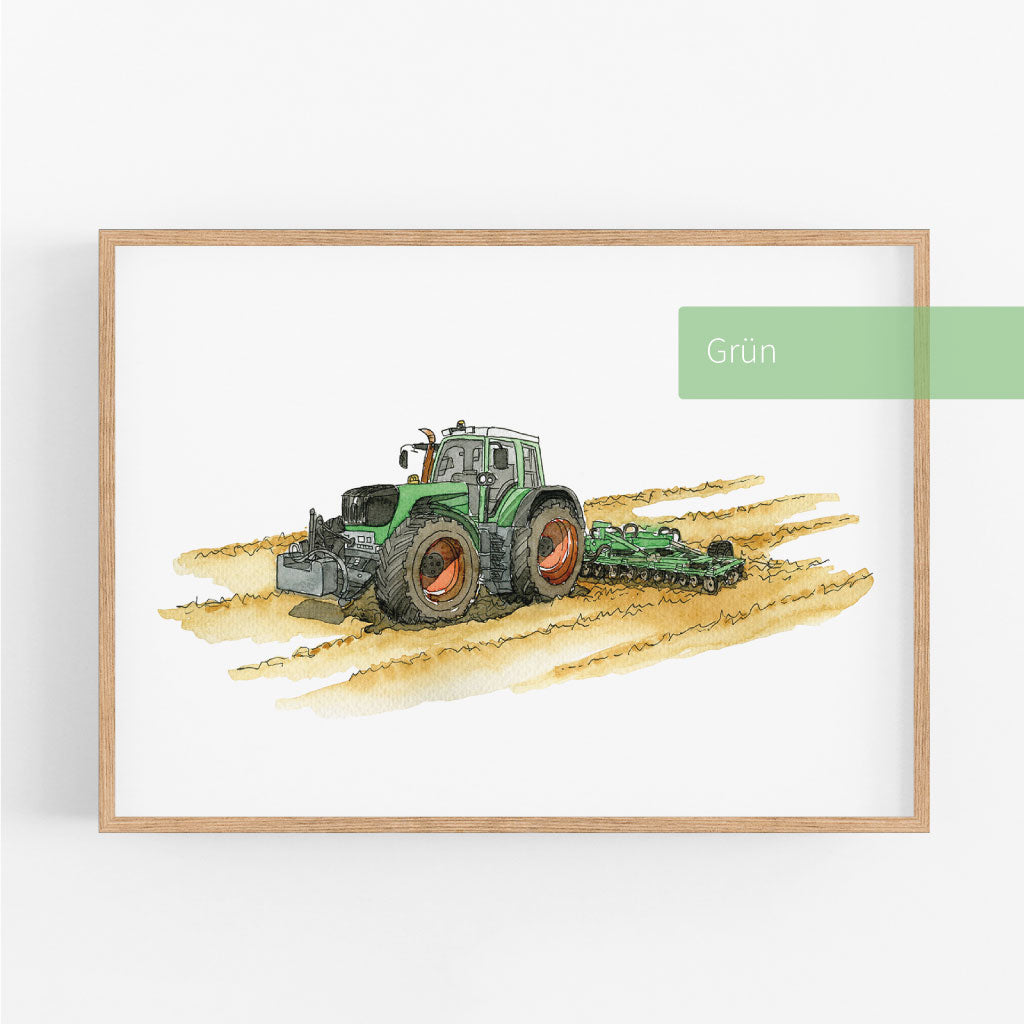 Vehicle Poster - Tractor | Picture for the children's room | gift idea