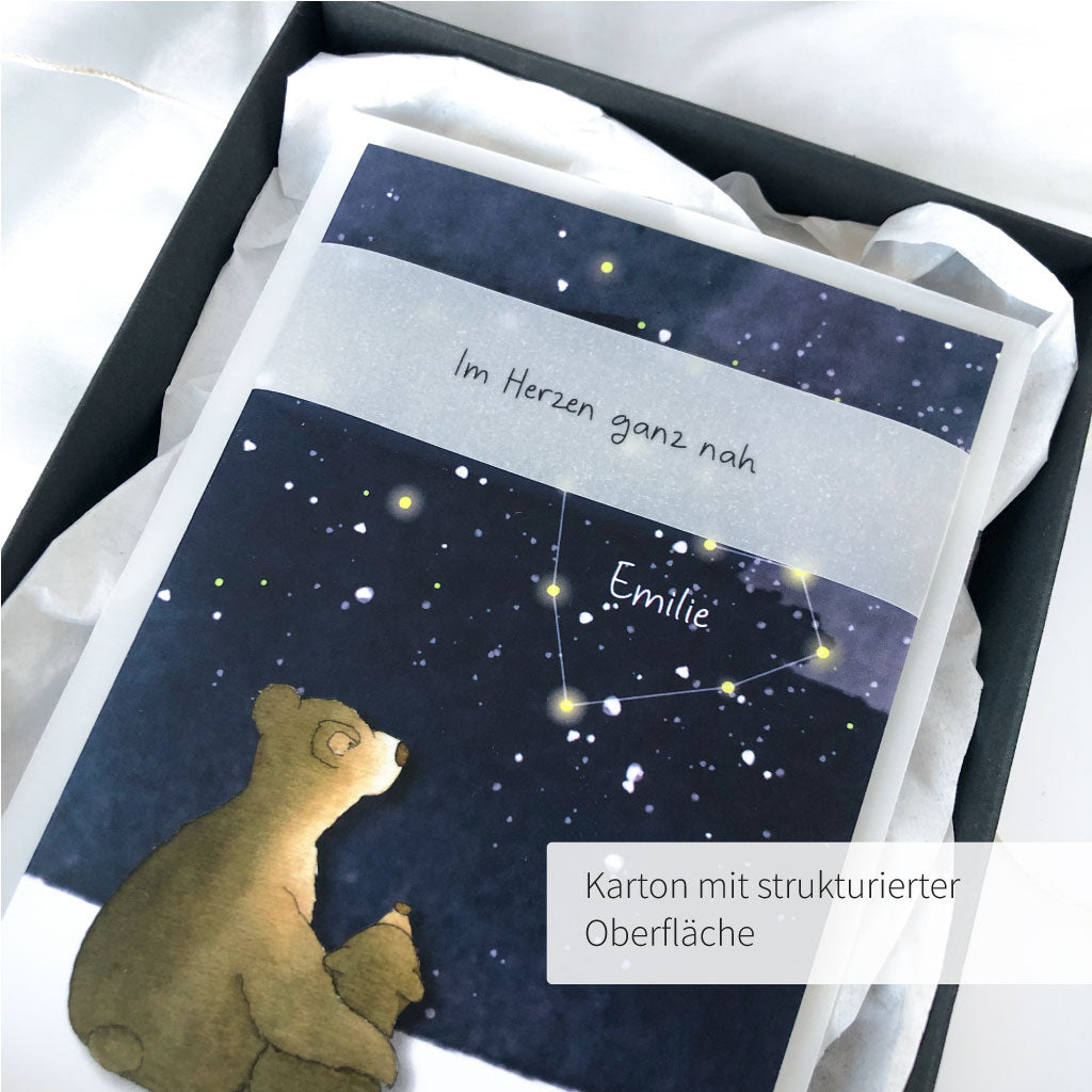 Druck der Trauerkarte auf strukturiertem stabilem Karton