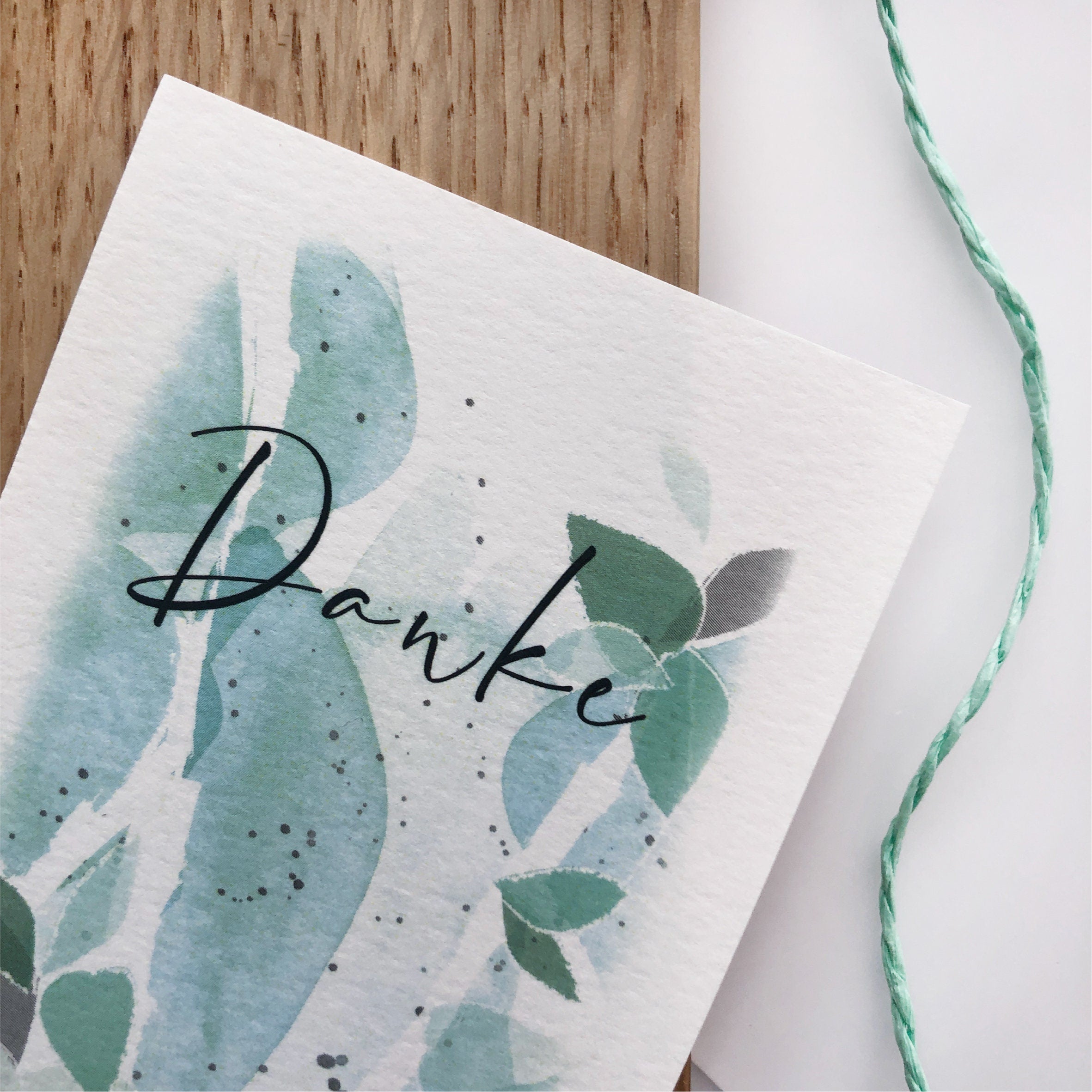 Mini Card - Thank You with Watercolor Leaves | gift wrapping | Cards to say thank you
