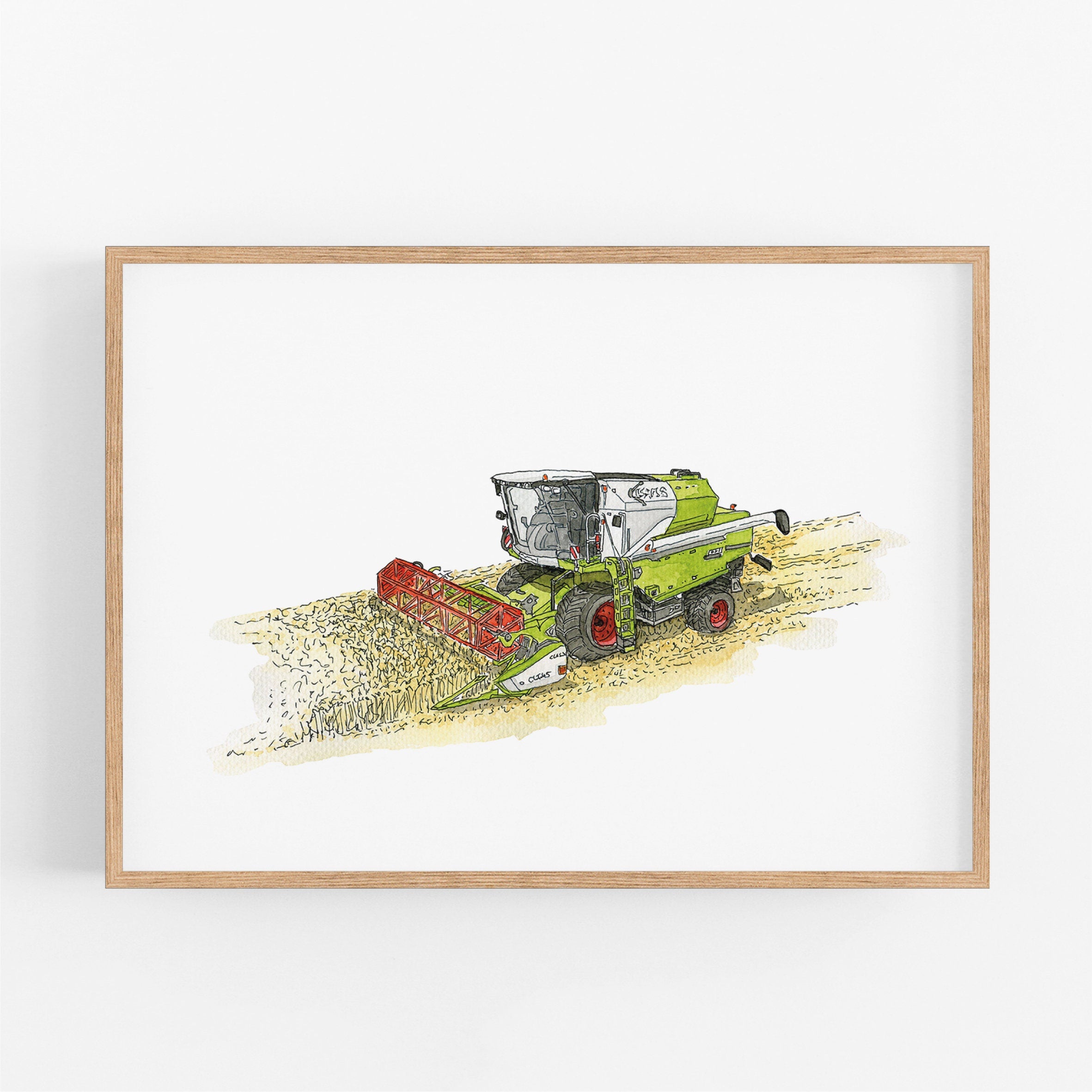 Vehicle Poster - Combine Harvester | Picture for the children's room | gift idea