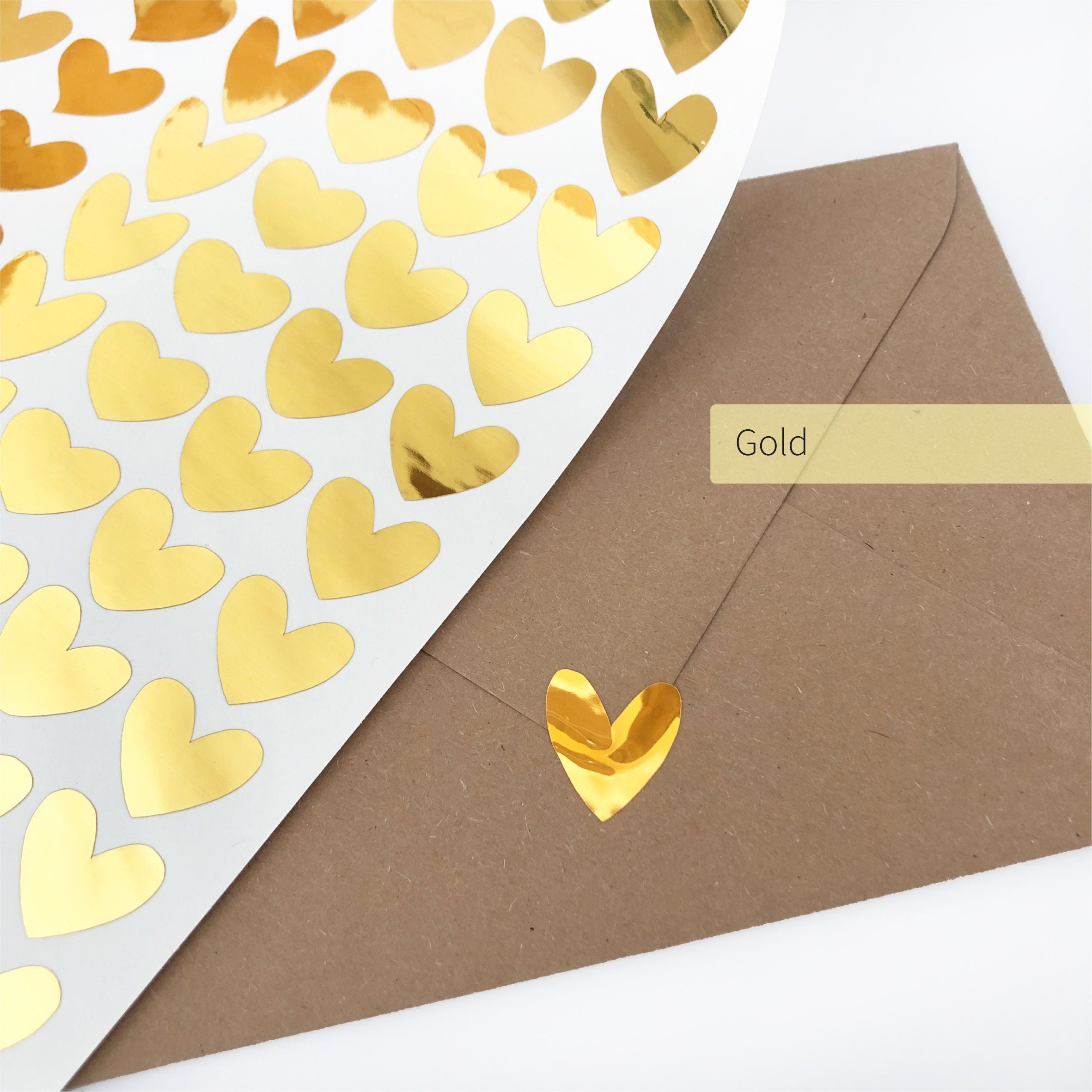 Metallic Sticker - Heart | 135 pieces | gold silver copper | glossy vinyl stickers