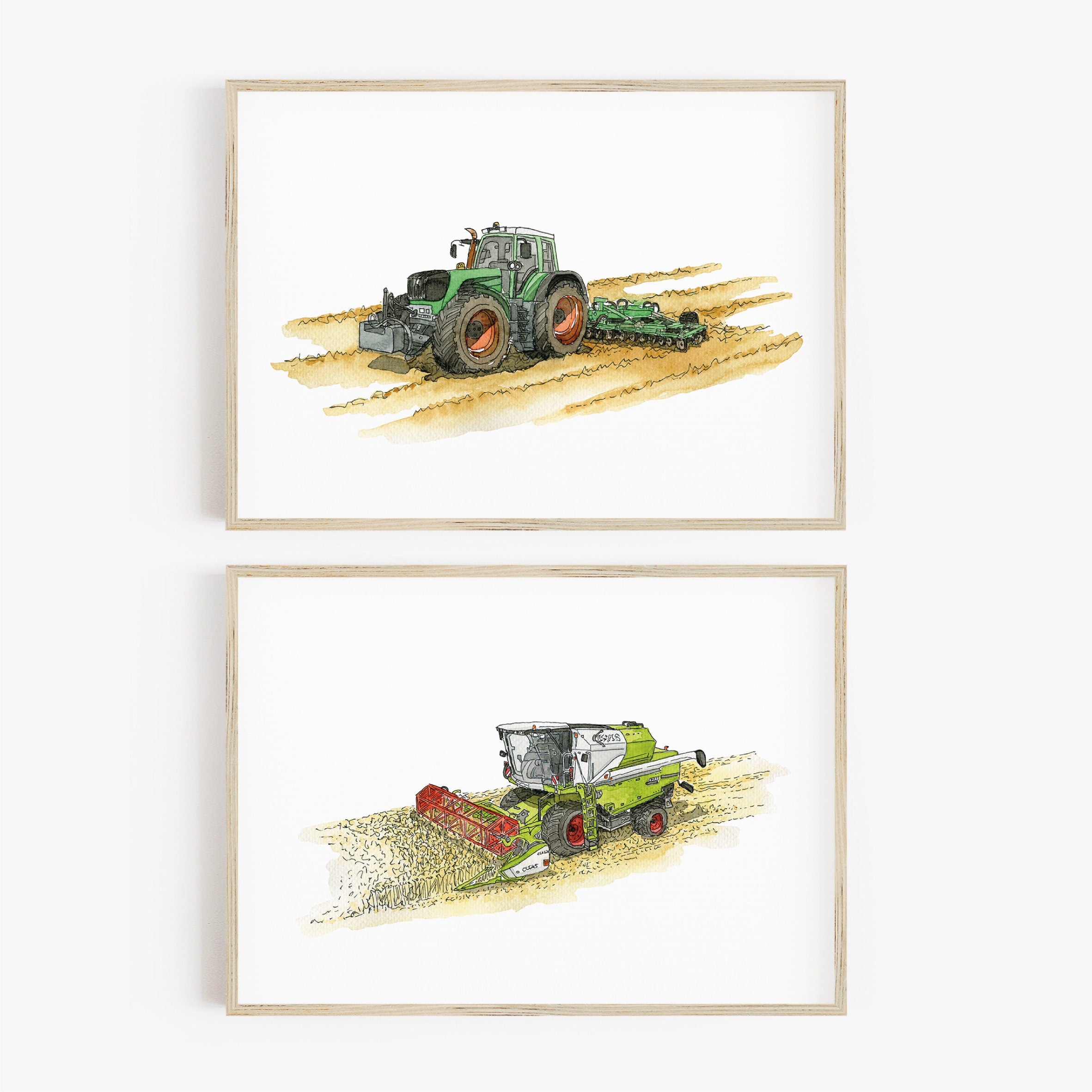 Fahrzeug Poster Set - Traktor und Mähdrescher