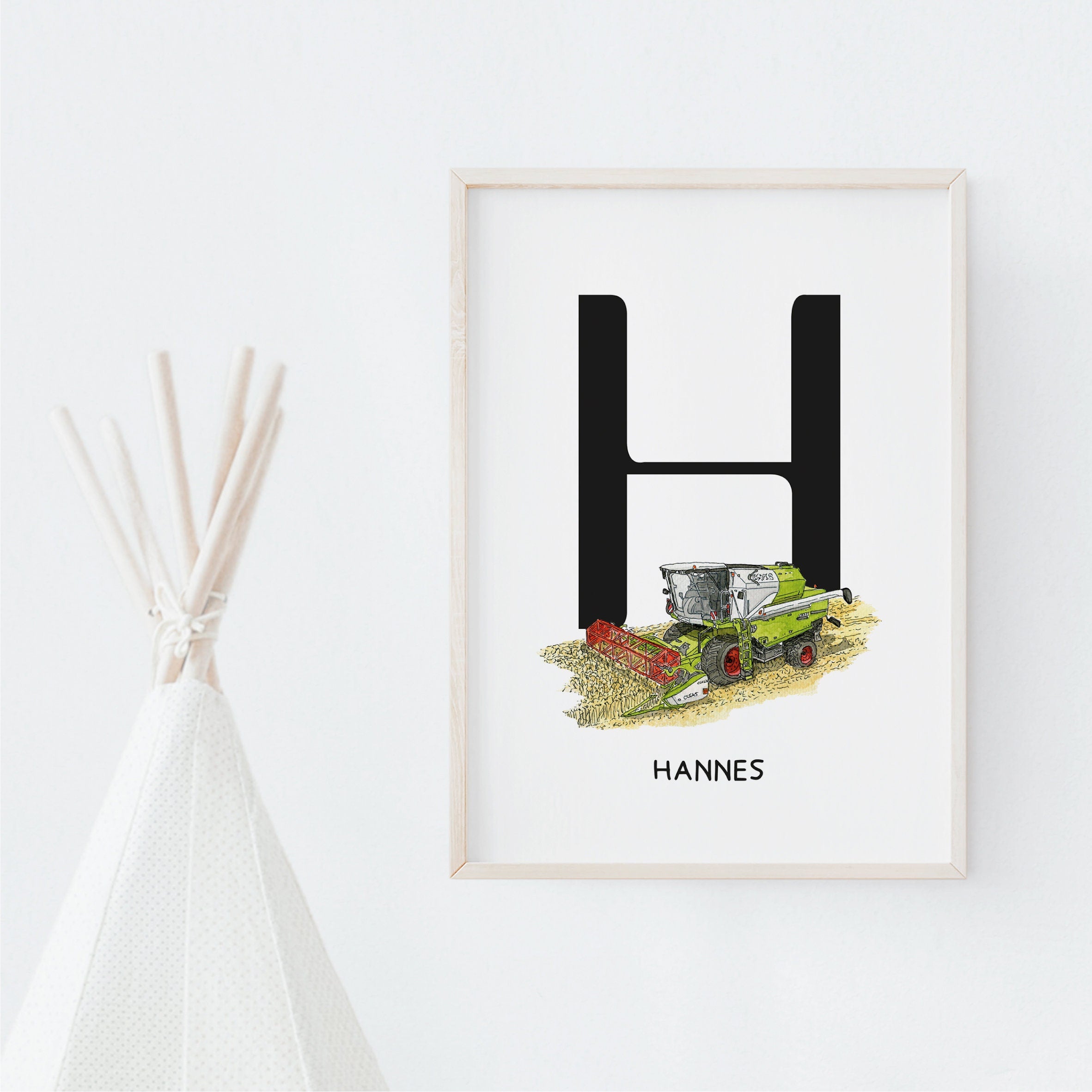 Vehicle Poster - Combine Harvester | Personalized poster for the children's room