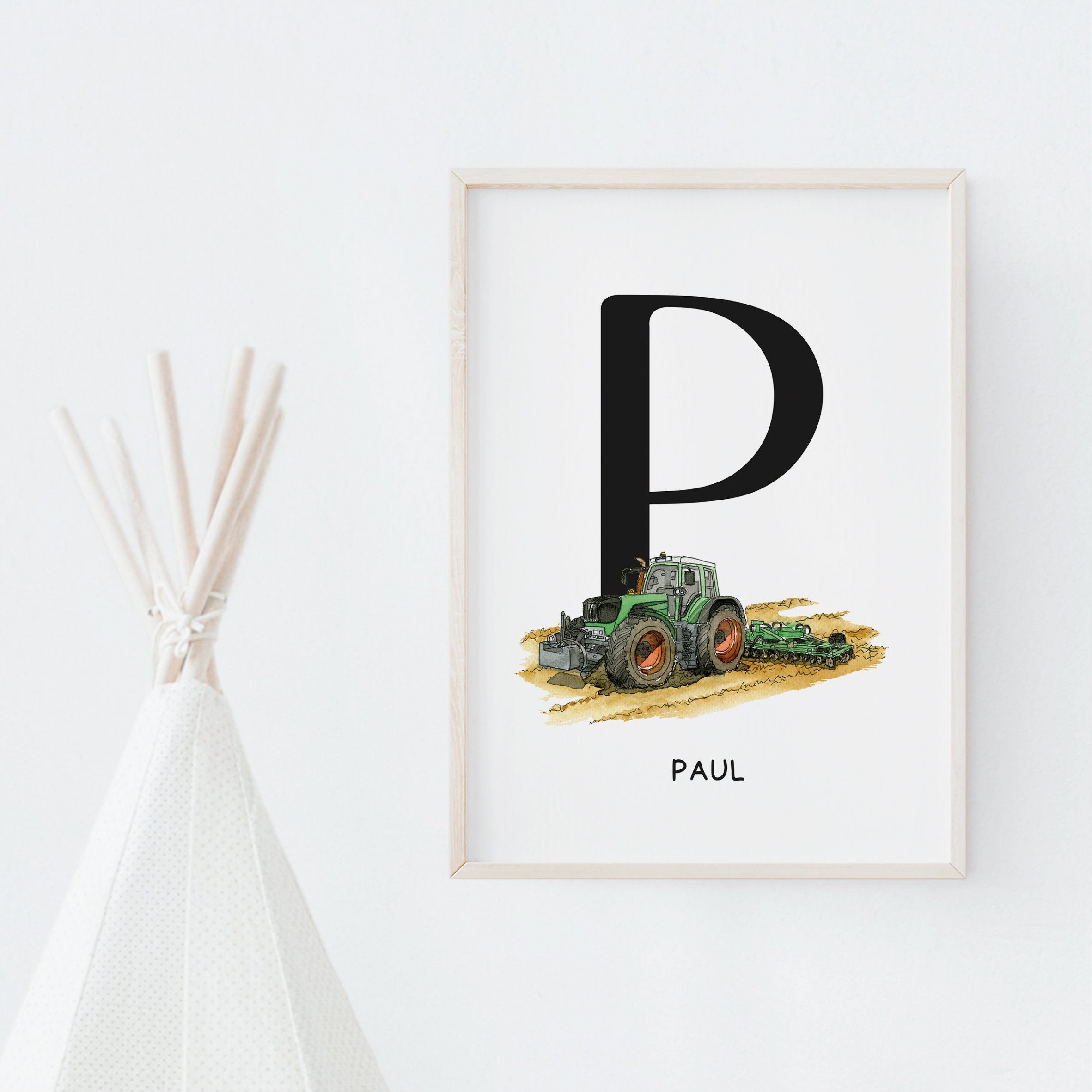Vehicle Poster - Tractor | Personalized poster for the children's room