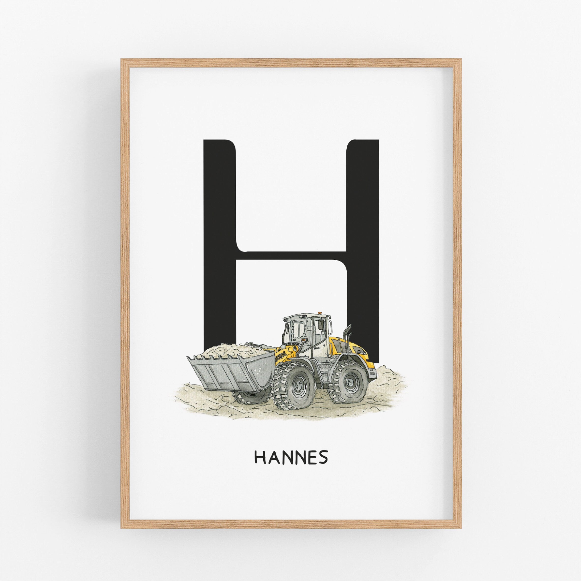 Vehicle Poster - Wheel Loader | Personalized poster for the children's room